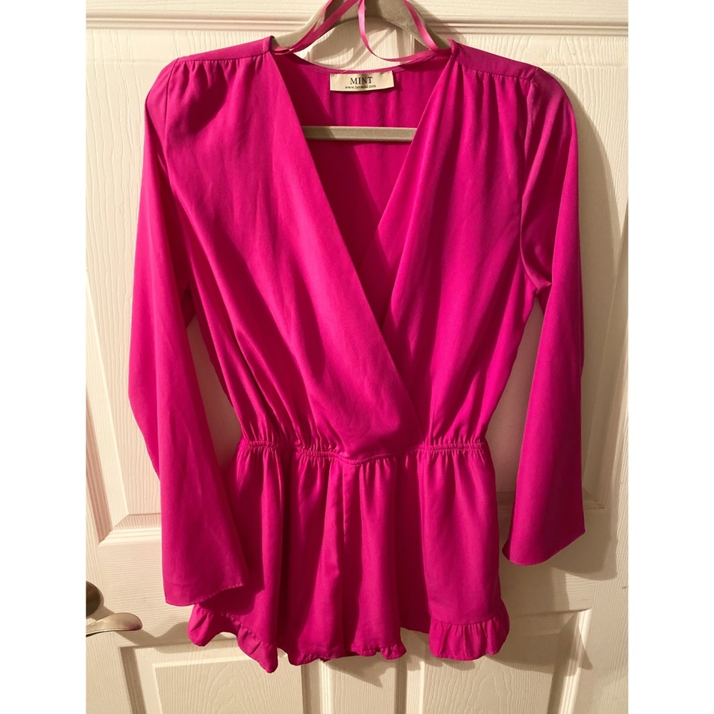 MINT - Hot Pink Silk Romper